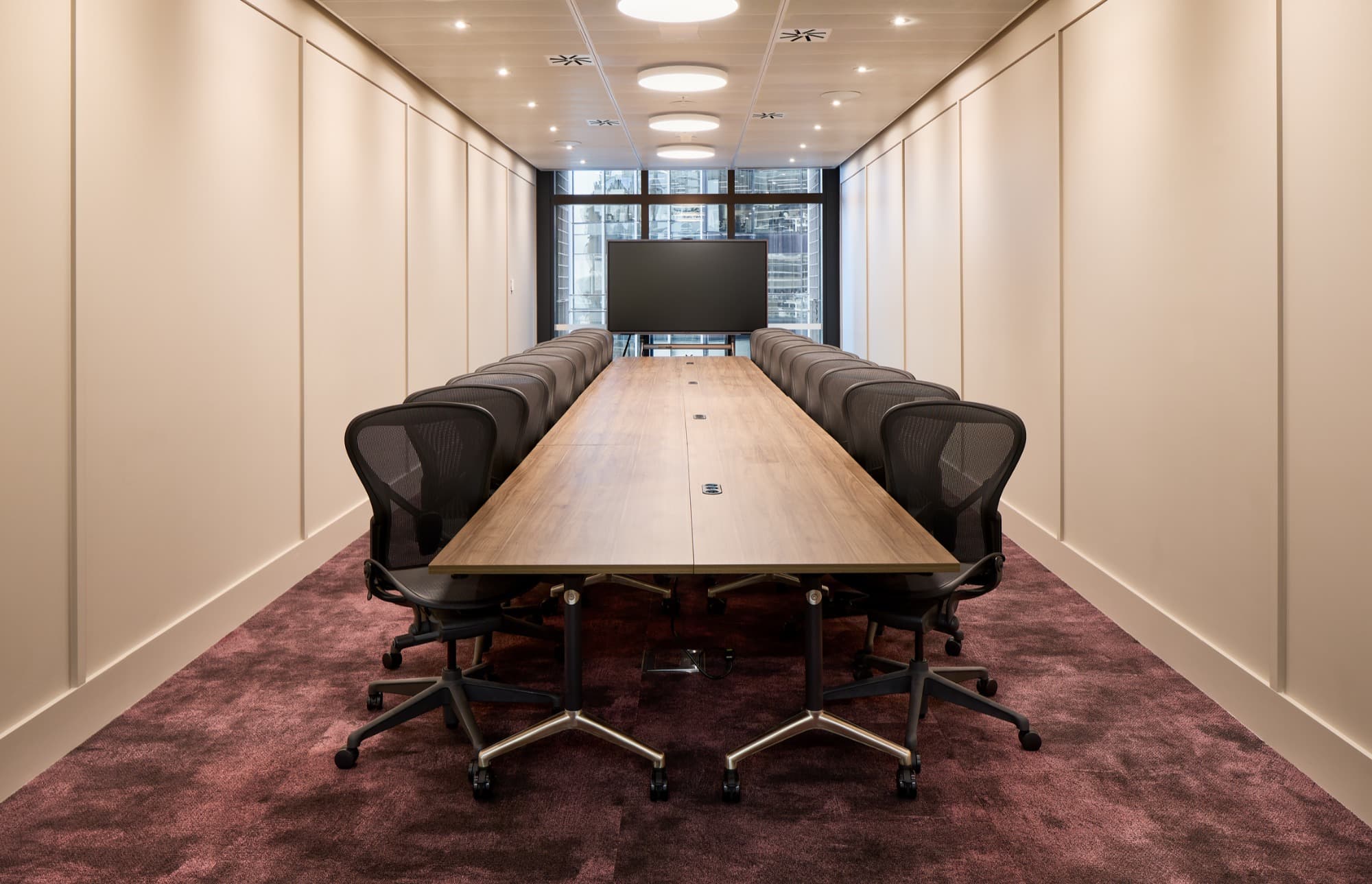 Function room with neutral-toned furnishings and natural light at The Executive Centre, Neutral Bay, Sydney