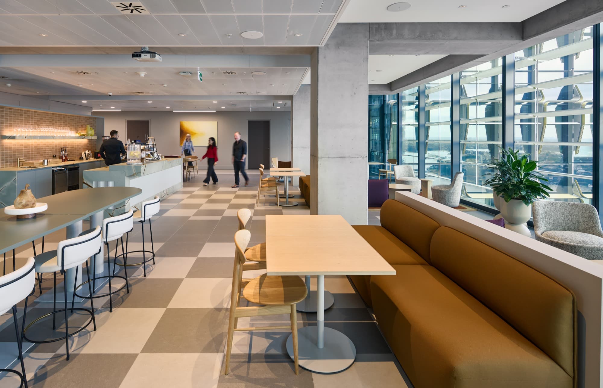 Event space at The Executive Centre Sydney featuring flexible seating, presentation setup, and modern lighting for corporate gatherings