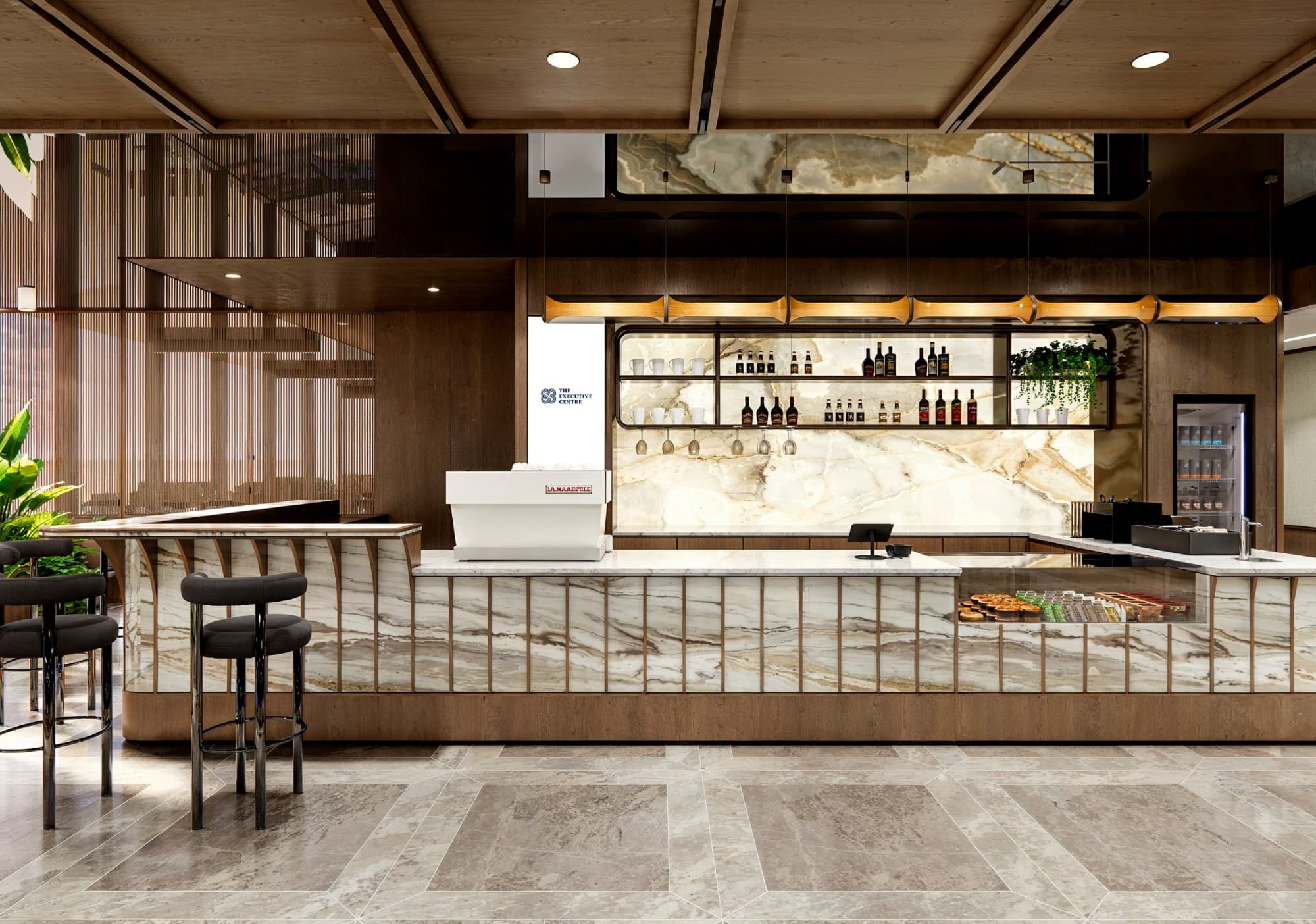 A view of the Barista Bar and Coworking Space at Six NEO L28 in Manila