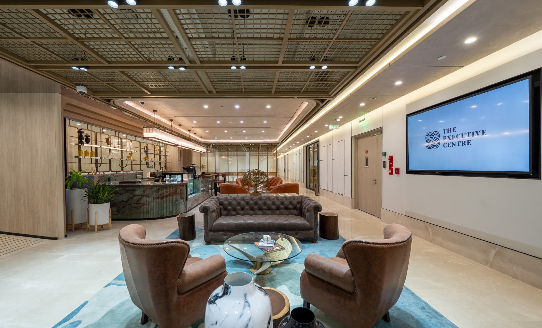 The Earth Centre interior in Bangalore featuring modern lighting and premium furnishings