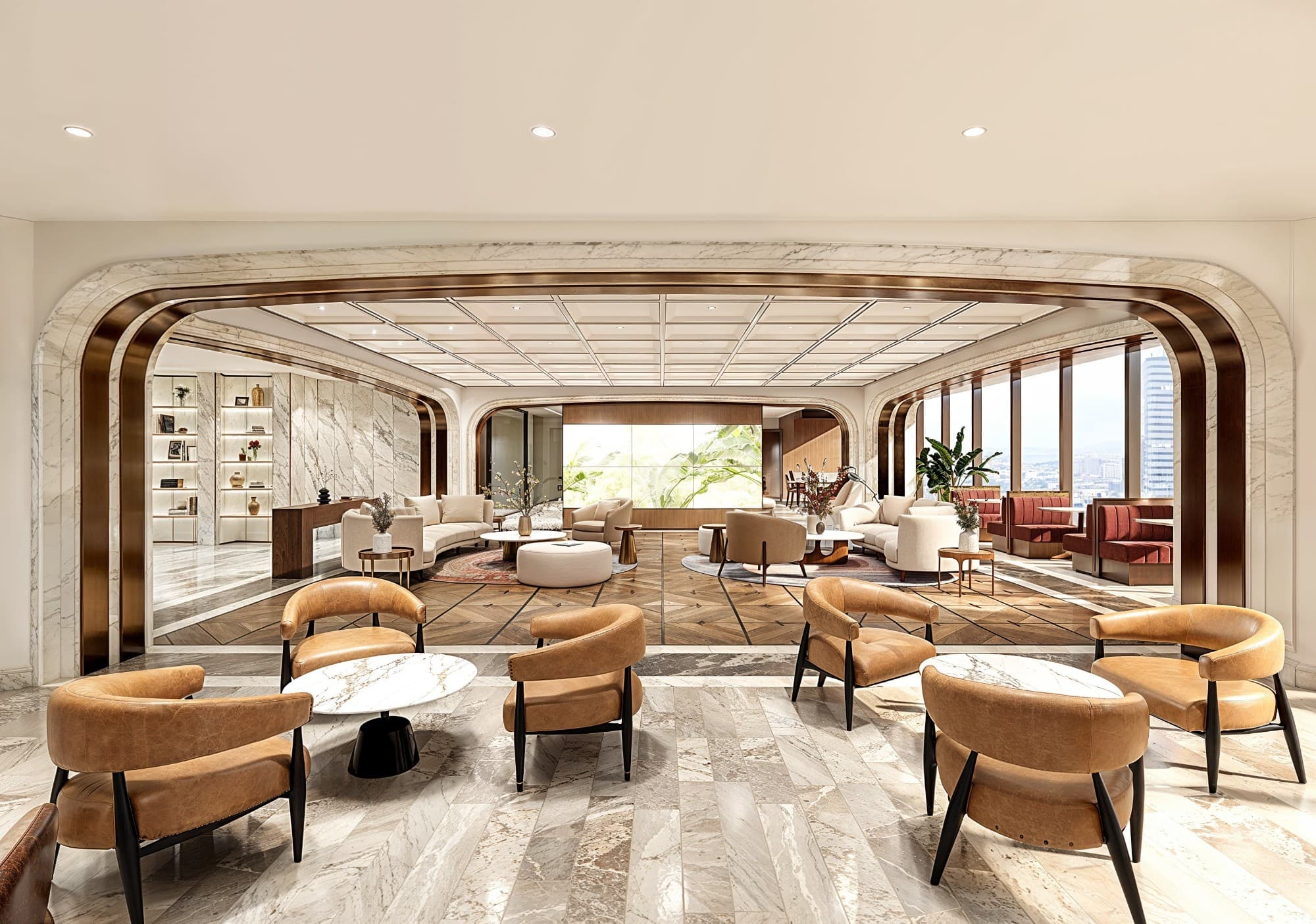 Collaborative lounge space at The Executive Centre in Sweid One, Dubai