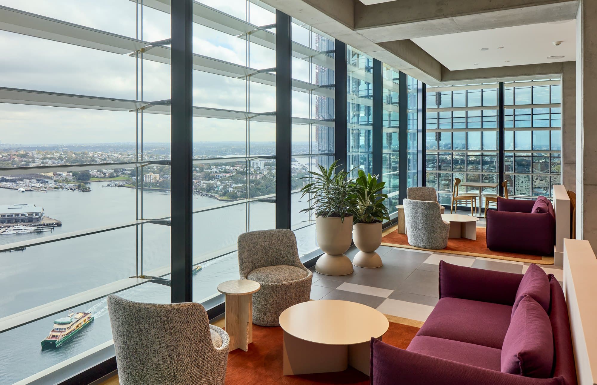Event space at The Executive Centre Sydney featuring flexible seating, presentation area, and modern lighting for corporate gatherings